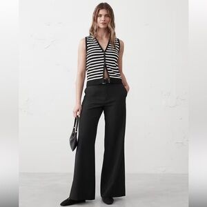 Banana Republic Sculpted Stretch Wide Leg Pants, black, size 14 petite, new!